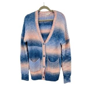 For Love And Lemons Celeste oversized  Cardigan cotton candy ombre stripe